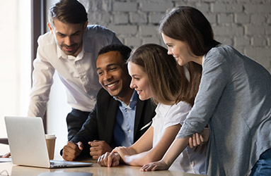 photo of a group of people talking