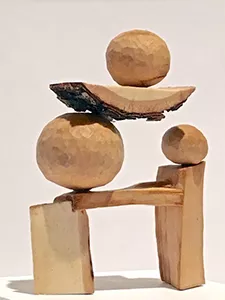 Pear wood and steel, by Irèn Handschuh