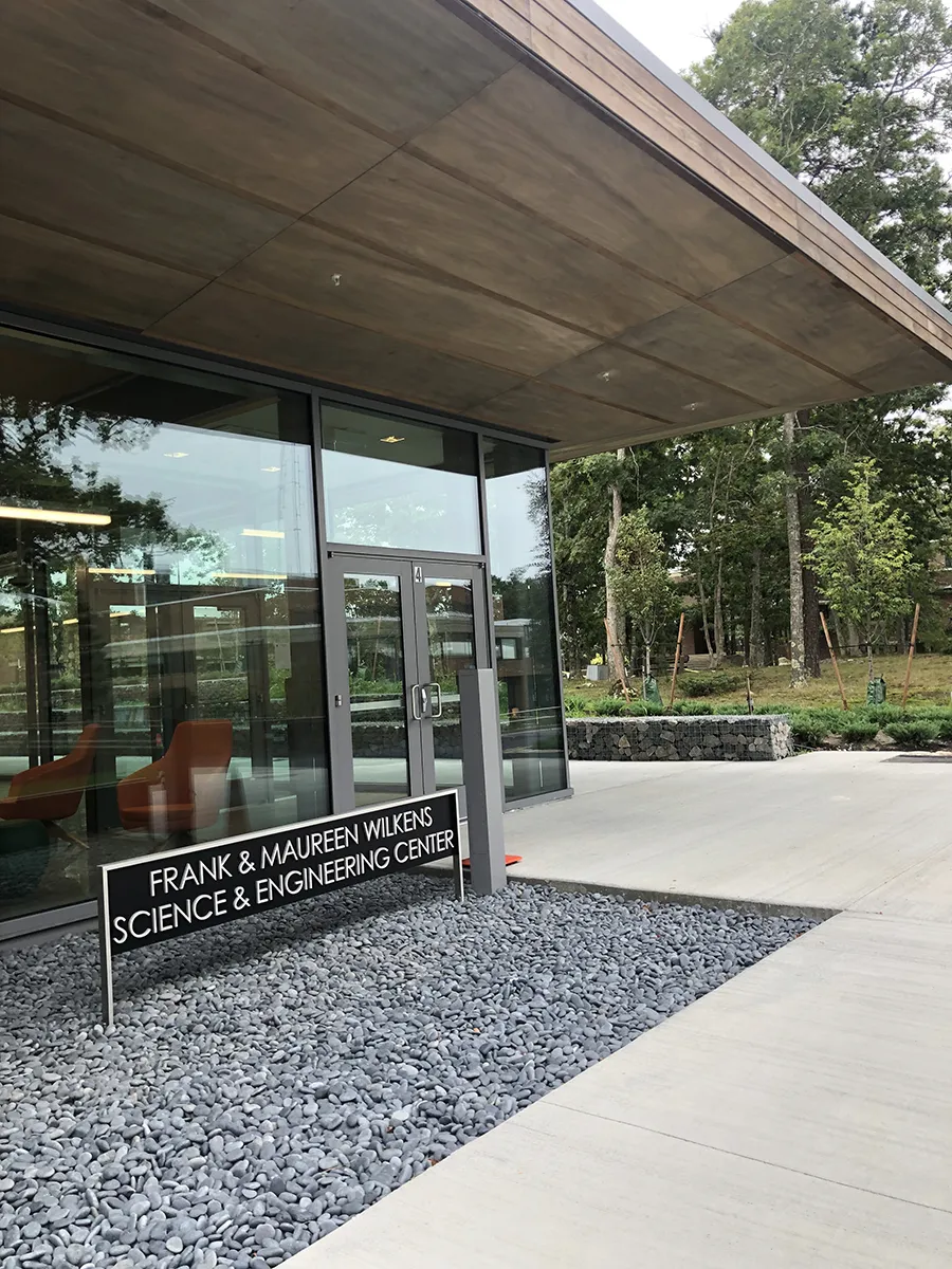 Exterior of the Frank & Maureen Wilkens Science and Engineering Center