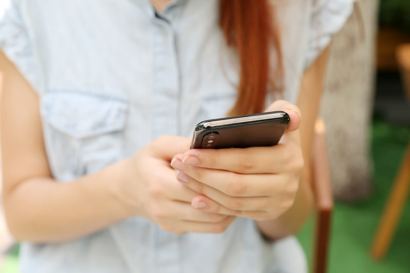 Woman using a cellphone